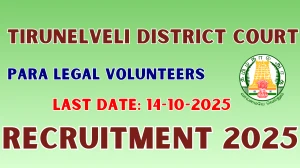 Tirunelveli District Court Para Legal Volunteers Recruitment 2025 - Apply Offline