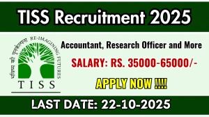 TISS Recruitment 2025 - Apply Offline for 42 Accountant, Research Officer and More Posts TISS Recruitment 2025 - Apply Offline for 42 Accountant, Research Officer and More Posts