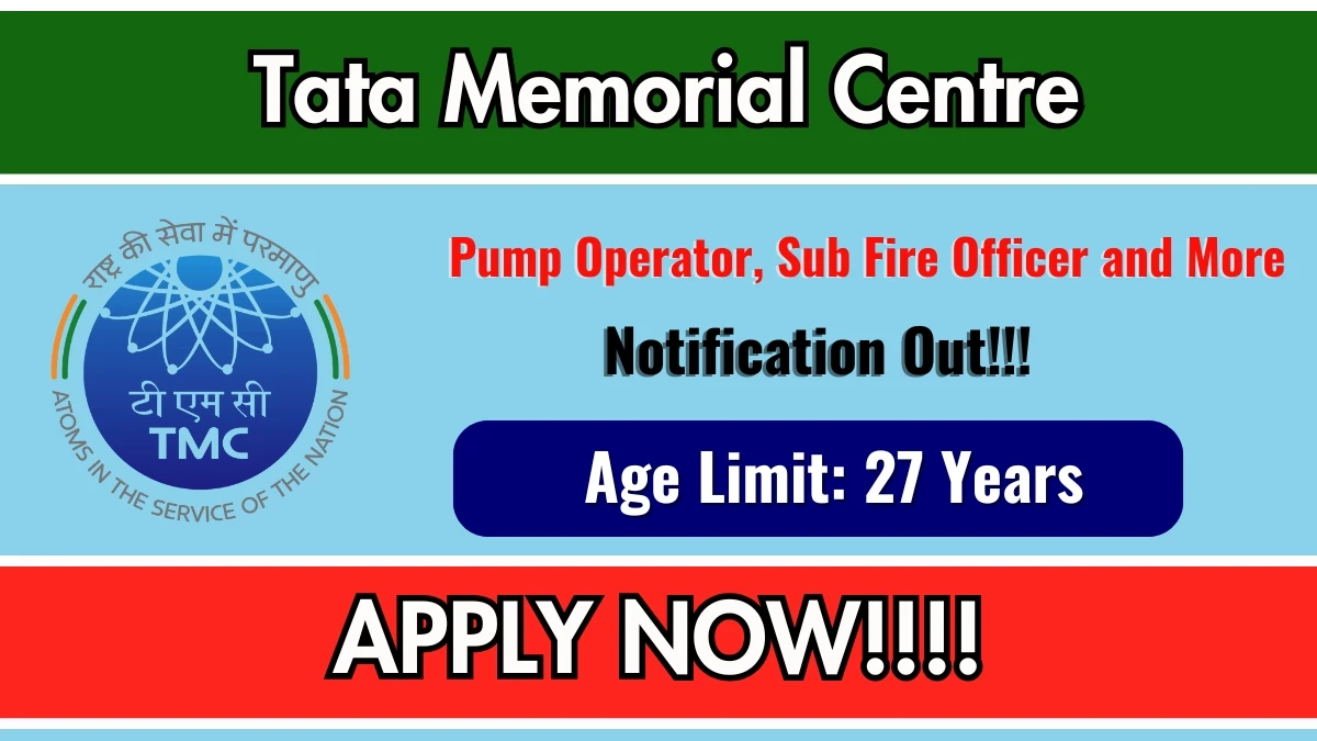 TMC Recruitment 2025 – Walk in for 14 Pump Operator, Sub Fire Officer and More Posts