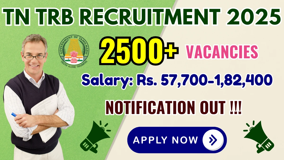 TN TRB Assistant Professor Recruitment 2025 - Apply Online for 2708 Posts