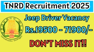 TNRD Jeep Driver Recruitment 2025 - Apply Offline for 1 Posts