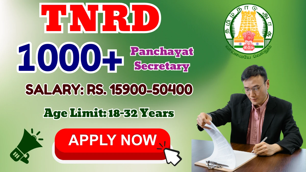 TNRD Panchayat Secretary Recruitment 2025 - Apply Online for 1483 Posts