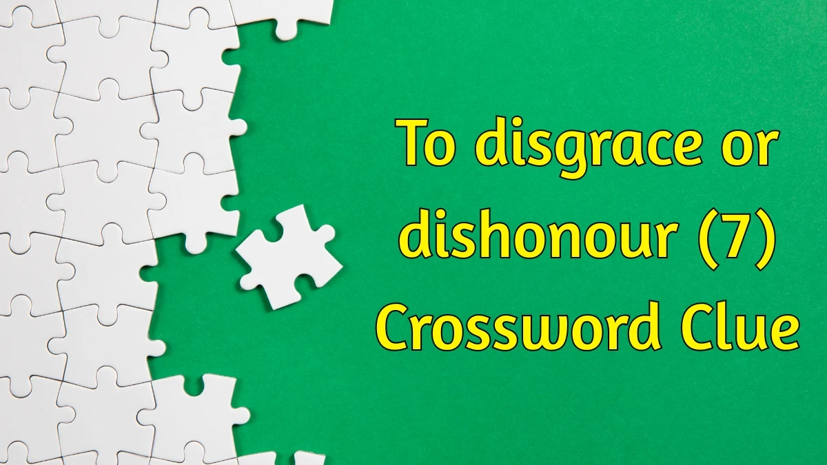 To disgrace or dishonour Crossword Clue Irish Daily Mail Quick 7 letters Answer