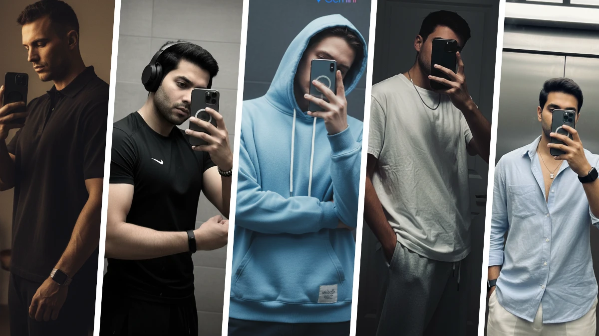 Top 8 Gemini AI Photo Editing Mirror Selfie Prompts For Boys: Turn your Selfies into Pro-Level Stunning 8k Portraits Top 8 Gemini AI Photo Editing Mirror Selfie Prompts For Boys: Turn your Selfies into Pro-Level Stunning 8k Portraits