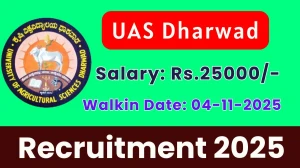 UAS Dharwad Young Professional Recruitment 2025 – Walk in for 3 Posts