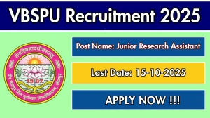 VBSPU Junior Research Assistant Recruitment 2025 - Apply Offline
