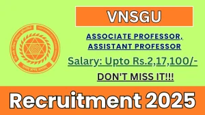 VNSGU Recruitment 2025 - Apply Offline for 03 Associate Professor, Assistant Professor Posts