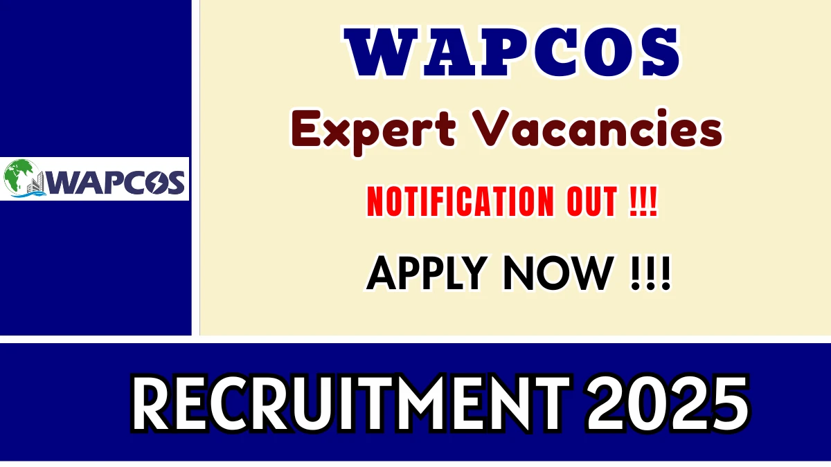 WAPCOS Expert Recruitment 2025 - Apply Offline WAPCOS Expert Recruitment 2025 - Apply Offline