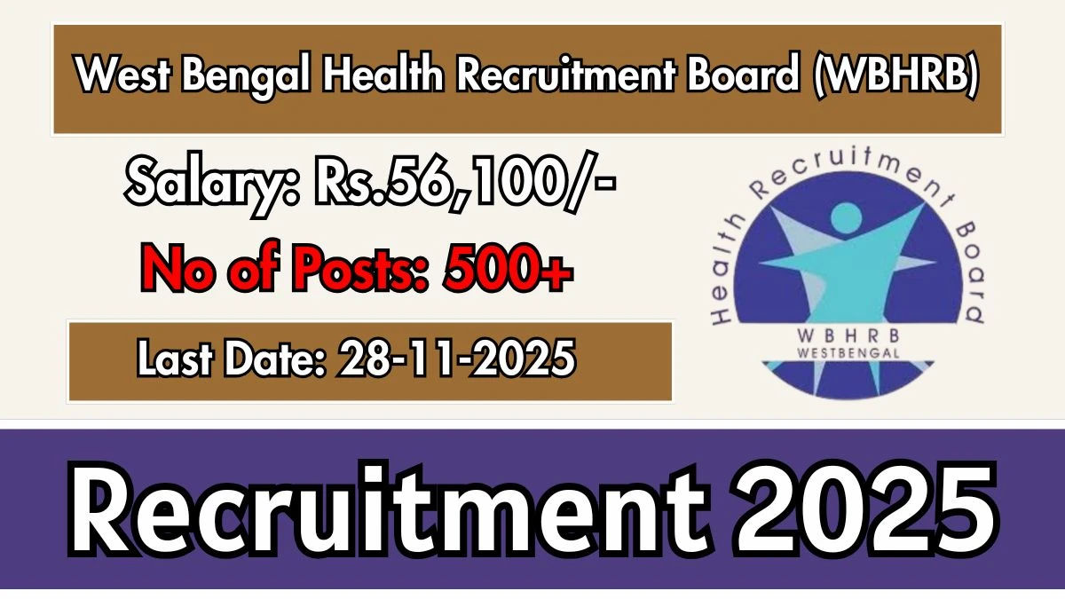 WBHRB Medical Officer Recruitment 2025 - Apply Online for 528 Posts