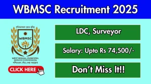 WBMSC Recruitment 2025 - Apply Online for 02 Lower Division CIerk, Surveyor Posts