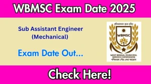 WBMSC Sub Assistant Engineer (Mechanical) Exam Date 2025 Announced at mscwb.org Exam details here WBMSC Sub Assistant Engineer (Mechanical) Exam Date 2025 Announced at mscwb.org Exam details here