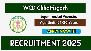 WCD Chhattisgarh Superintendent Recruitment 2025 - Apply Online for 55 Posts WCD Chhattisgarh Superintendent Recruitment 2025 - Apply Online for 55 Posts