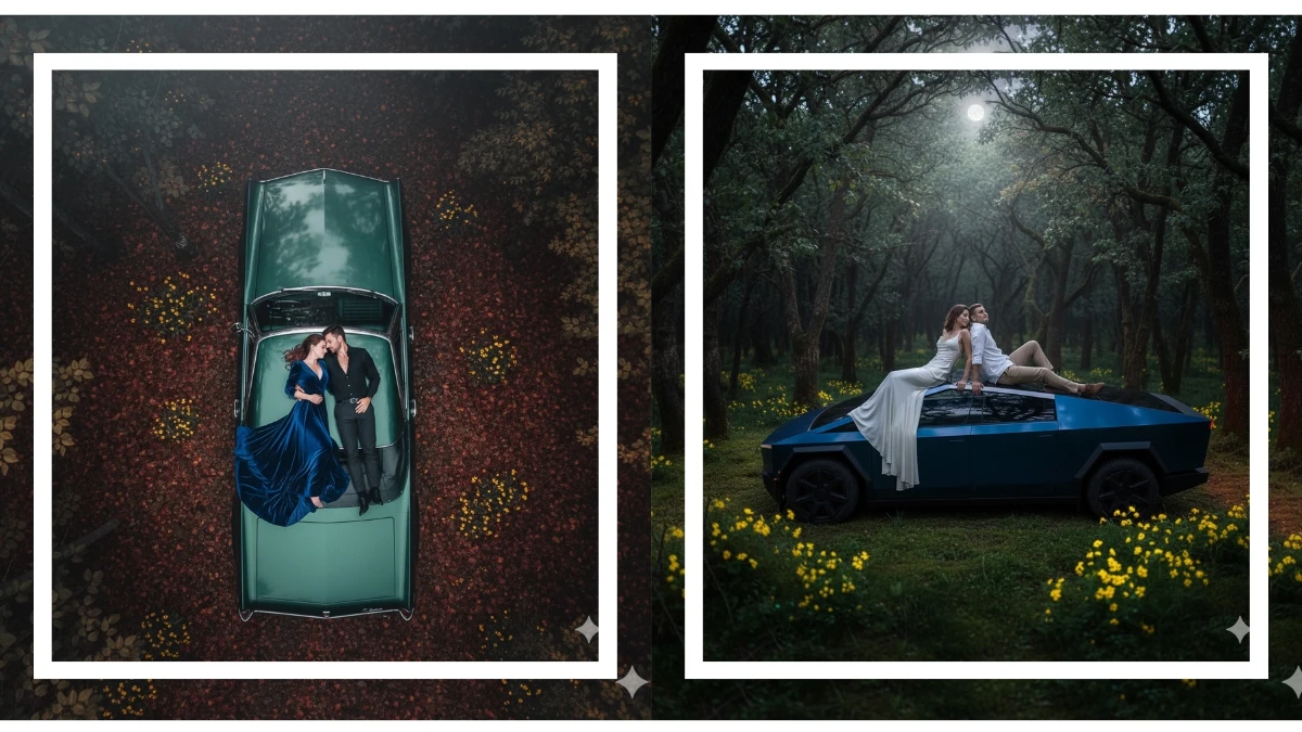 5 Cinematic Drone Shot Gemini AI Photo Editing Prompts That Make Couples Look Straight Out of a Film