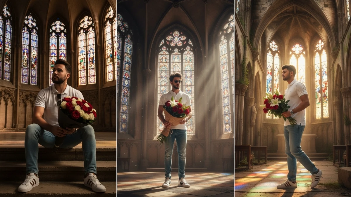 5 Qwen AI Photo Editing Prompts to Create 8K Ultra-Realistic Cinematic Gothic Cathedral Portraits