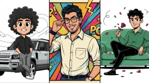 8 Hunyuan Image 3.0 AI Photo Editing Prompts to Create Funny Sketch Cartoon Port...