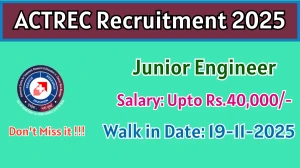 ACTREC Junior Engineer Recruitment 2025 – Walk in