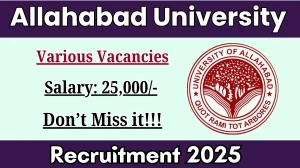 Allahabad University Senior Research Assistant/ Research Associate Recruitment 2025 - Apply Offline