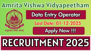 Amrita Vishwa Vidyapeetham Data Entry Operator Recruitment 2025 - Apply Online