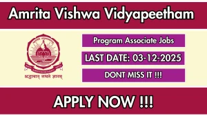 Amrita Vishwa Vidyapeetham Program Associate Recruitment 2025 – Apply Online for 01 Posts Amrita Vishwa Vidyapeetham Program Associate Recruitment 2025 – Apply Online for 01 Posts