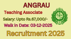 ANGRAU Teaching Associate Recruitment 2025 – Walk in for 01 Posts