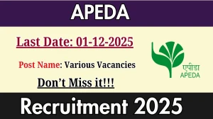 APEDA Recruitment 2025 - Apply Online For Assistant Manager, Assistant General Manager Posts