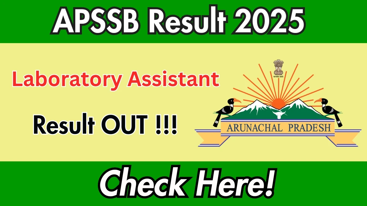 APSSB Laboratory Assistant Result 2025 Declared: Download at apssb.nic.in