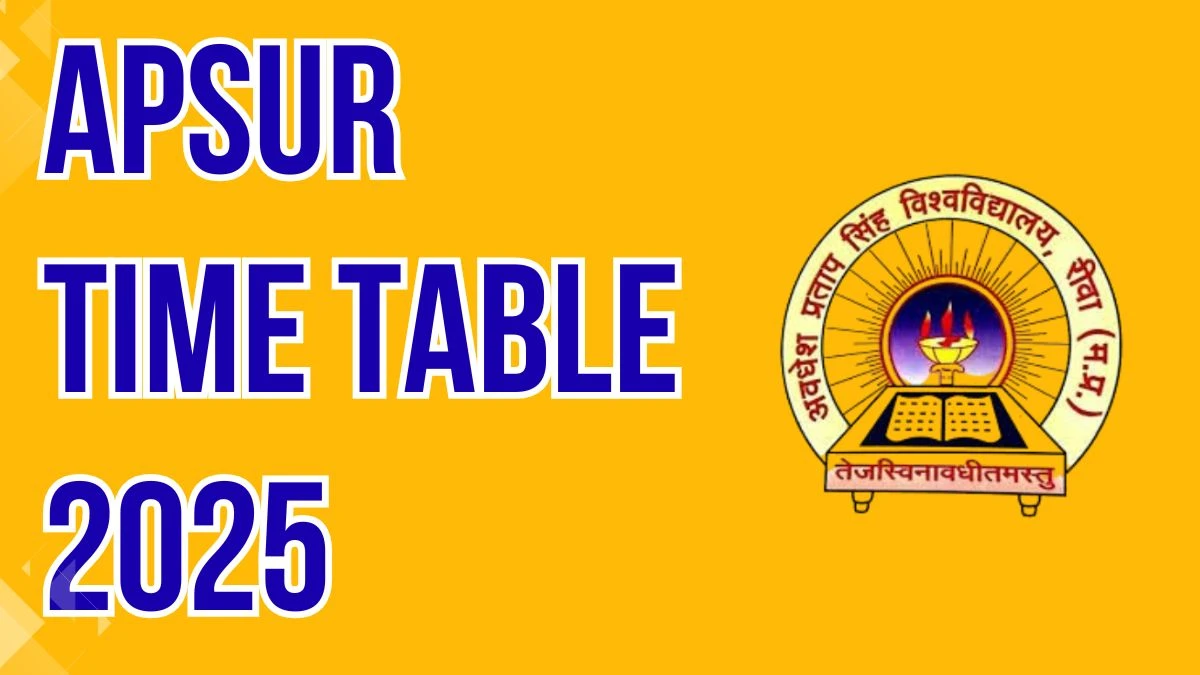 APSUR Time Table 2025 Announced For Ph.D @ apsurewa.ac.in Details Here