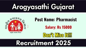 Arogyasathi Gujarat Pharmacist Recruitment 2025 - Apply Online