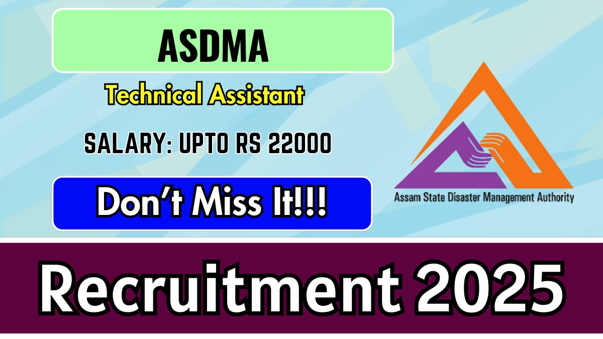 ASDMA Technical Assistant Recruitment 2025 – Walk in