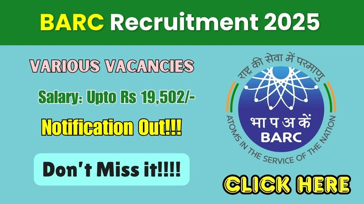 BARC Recruitment 2025 – Walk in for 02 Technician, Scientific Assistant Posts