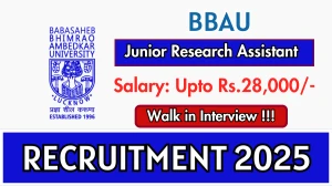 BBAU Junior Research Assistant Recruitment 2025 – Walk in for 01 Posts