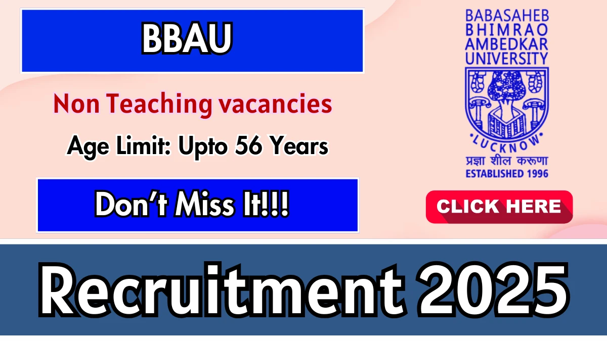 BBAU Non Teaching Recruitment 2025 - Apply Online for 34 Driver, Assistant and Other Posts