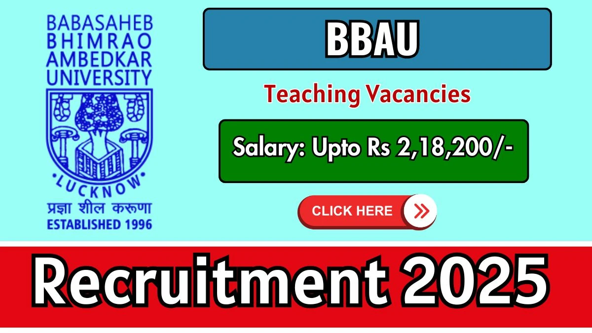 BBAU Teaching Recruitment 2025 - Apply Online for 37 Professor, Associate Professor and Other Posts