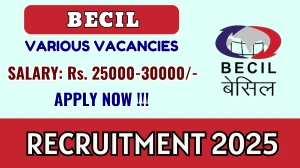BECIL Recruitment 2025 - Apply Offline for 09 Cleaner, Cook and More Posts BECIL Recruitment 2025 - Apply Offline for 09 Cleaner, Cook and More Posts