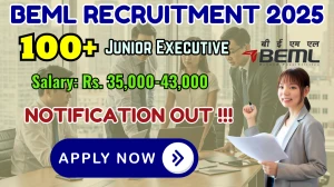 BEML Junior Executive Recruitment 2025 - Apply Online for 100 Posts