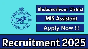 Bhubaneshwar District MIS Assistant Recruitment 2025 - Apply Offline