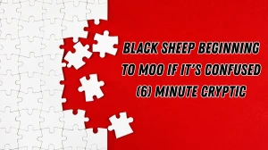 Black sheep beginning to moo if it's confused (6) Minute Cryptic Answer 10 Novem...