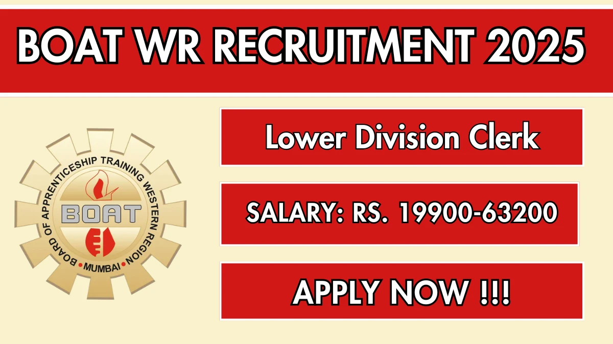 BOAT WR Lower Division Clerk Recruitment 2025 - Apply Offline