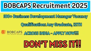 BOBCAPS Business Development Manager Recruitment 2025 - Apply Offline for 110 Posts