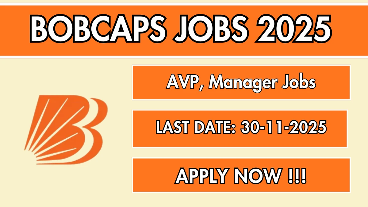 BOBCAPS Recruitment 2025 - Apply Online for AVP, Manager Posts