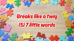 Breaks like a twig 7 Little Words 5 letters Answer