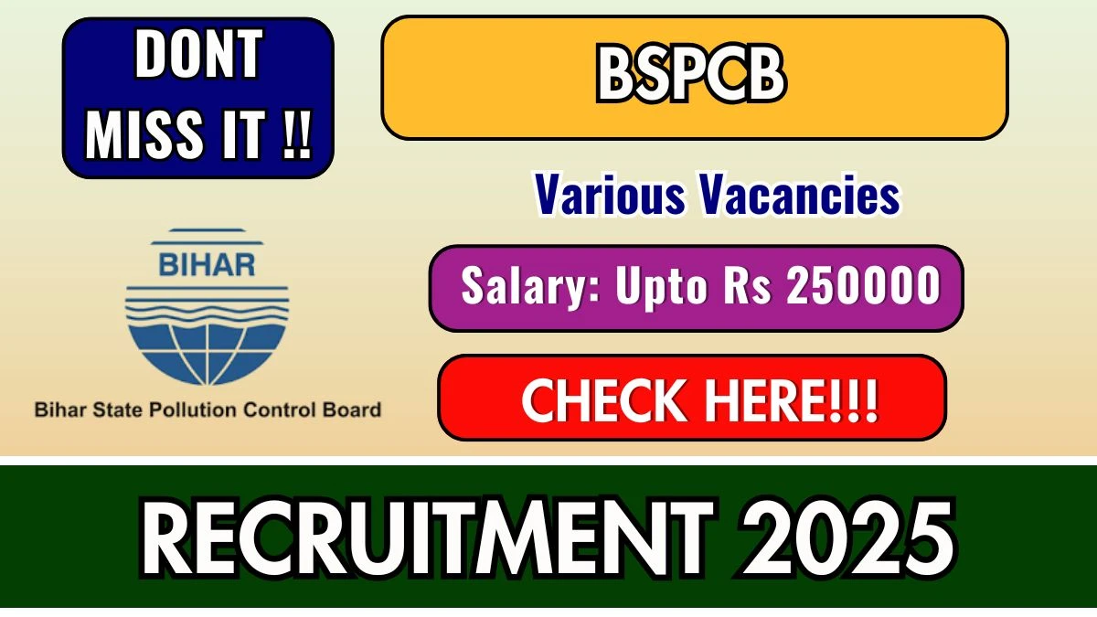 BSPCB Recruitment 2025 – Apply Online for 04 Technical Consultant, GIS Analyst and Other Posts