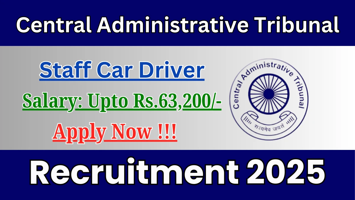 CAT Staff Car Driver Recruitment 2025 - Apply Offline