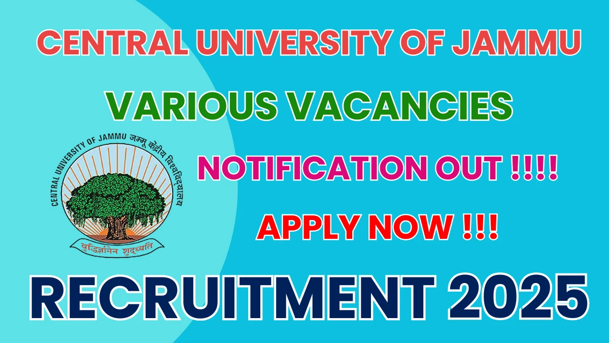 Central University of Jammu Recruitment 2025 - Apply Online for 05 Librarian, Assistant Librarian and More Posts