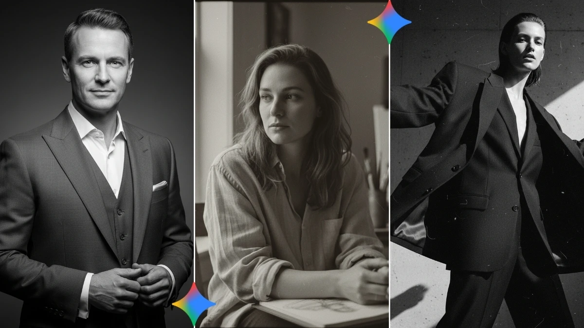 Create 15 Stylish 80's-Inspired Black and White Portraits using Gemini AI: Top Photo Editing Prompts for Boys & Girls in 2025