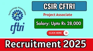 CSIR CFTRI Project Associate Recruitment 2025 - Apply Online