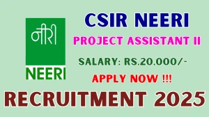 CSIR NEERI Project Assistant II Recruitment 2025 - Apply Online
