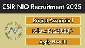 CSIR NIO Project Associate I Recruitment 2025 - Apply Offline