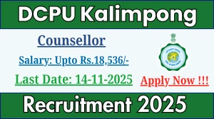 DCPU Kalimpong Counsellor Recruitment 2025 - Apply Offline