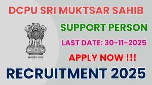 DCPU Sri Muktsar Sahib Support Person Recruitment 2025 - Apply Offline